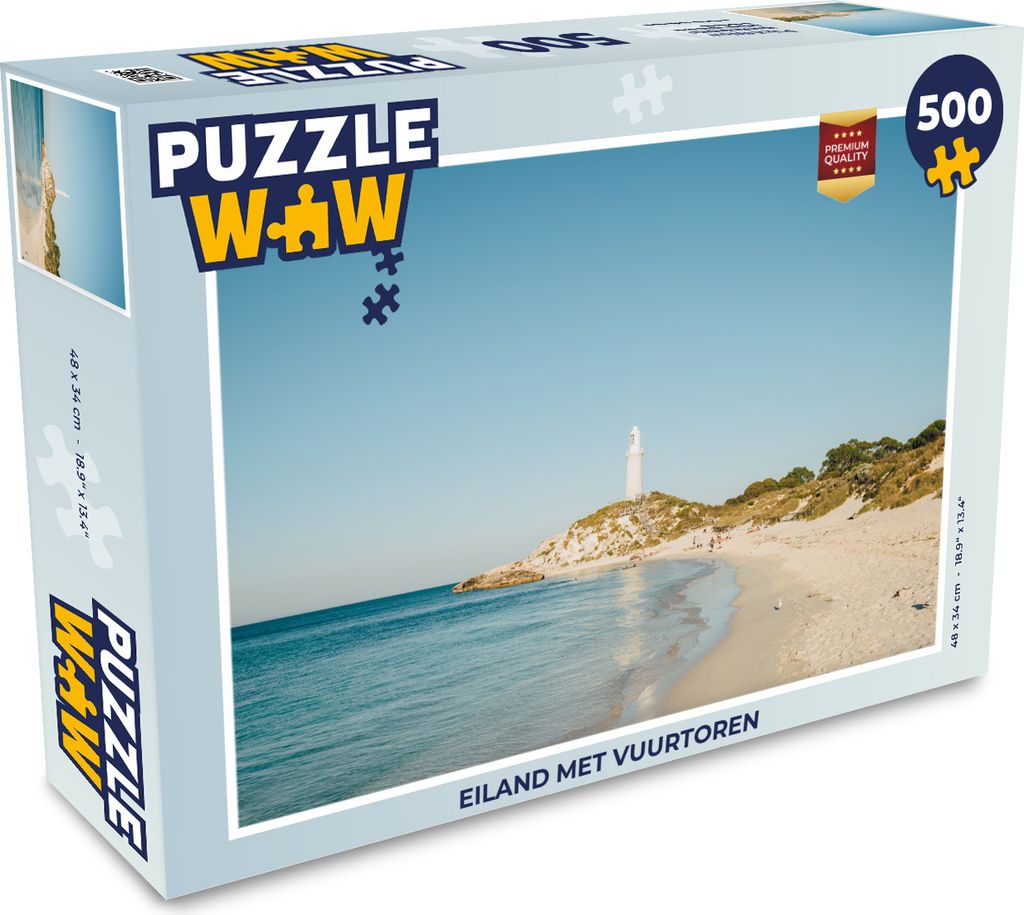 MuchoWow Puzzle 500 Teile Insel mit Leuchtturm - 500 Teile - Kinder - Selberbauen - Puzzlespiele