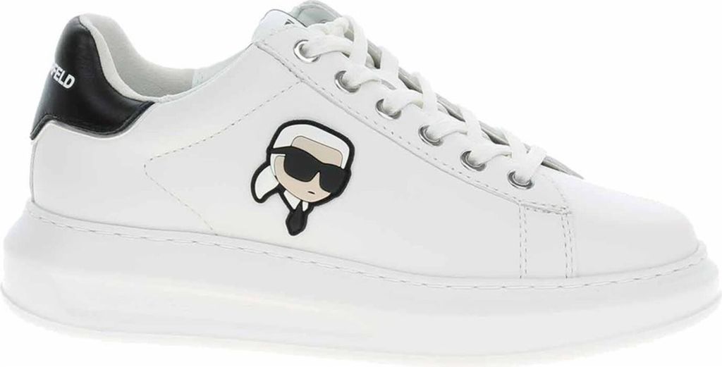 Karl Lagerfeld Kapri NFT Lo Damen Ledersneaker Weiß Schwarz – 4 Großbritannien - 37 EU - 6 US / Weiß schwarz