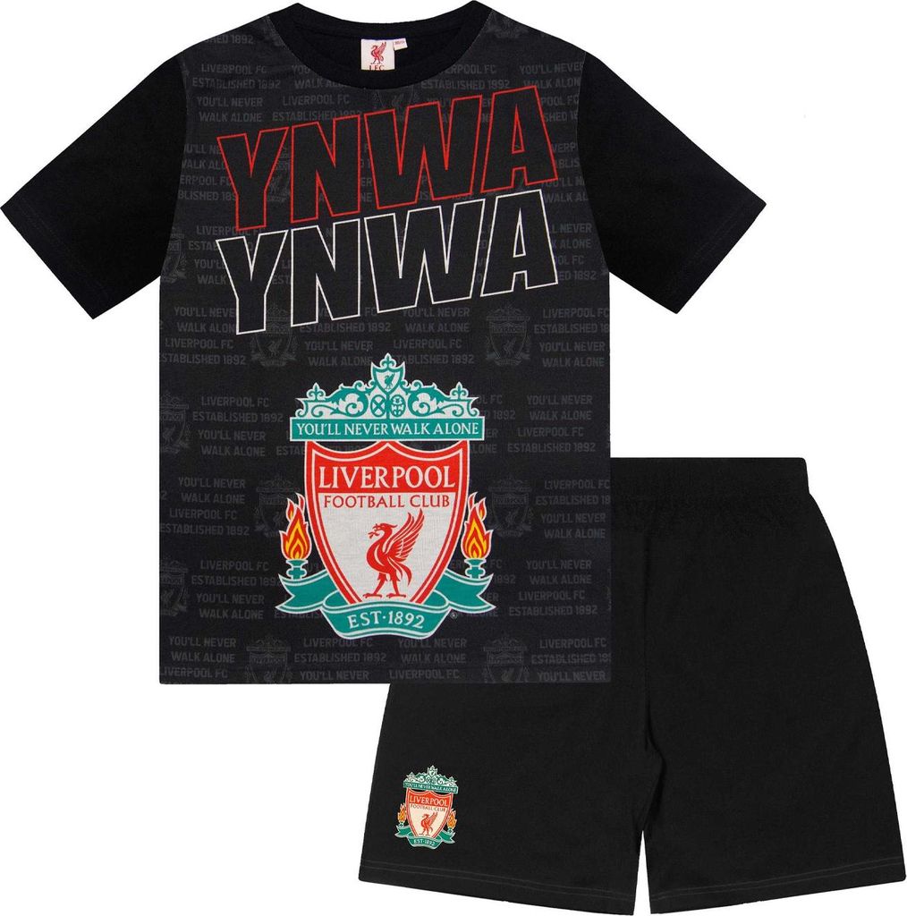Liverpool FC - "M.Salah 11" Schlafanzug mit Shorts für Jungen, Sublimierung GF811 (146) (Schwarz)