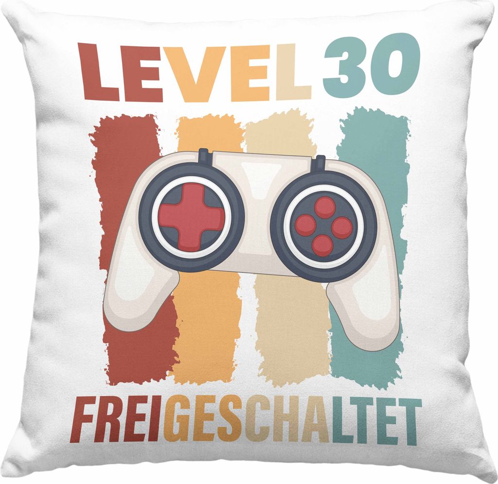 Trendation - 30. Geburtstag Deko-Kissen mit Füllung 40x40 Mann Geschenk 30er Geschenkidee 30 Mutter Vater Männer Lustig Geschenke Gamer (Rosa)
