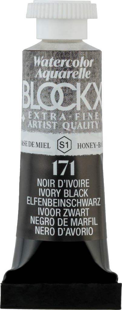 Blockx 3x Aquarellfarbe, Elfenbeinschwarz - Tube 5ml - Elfenbeinschwarz 43171BXC