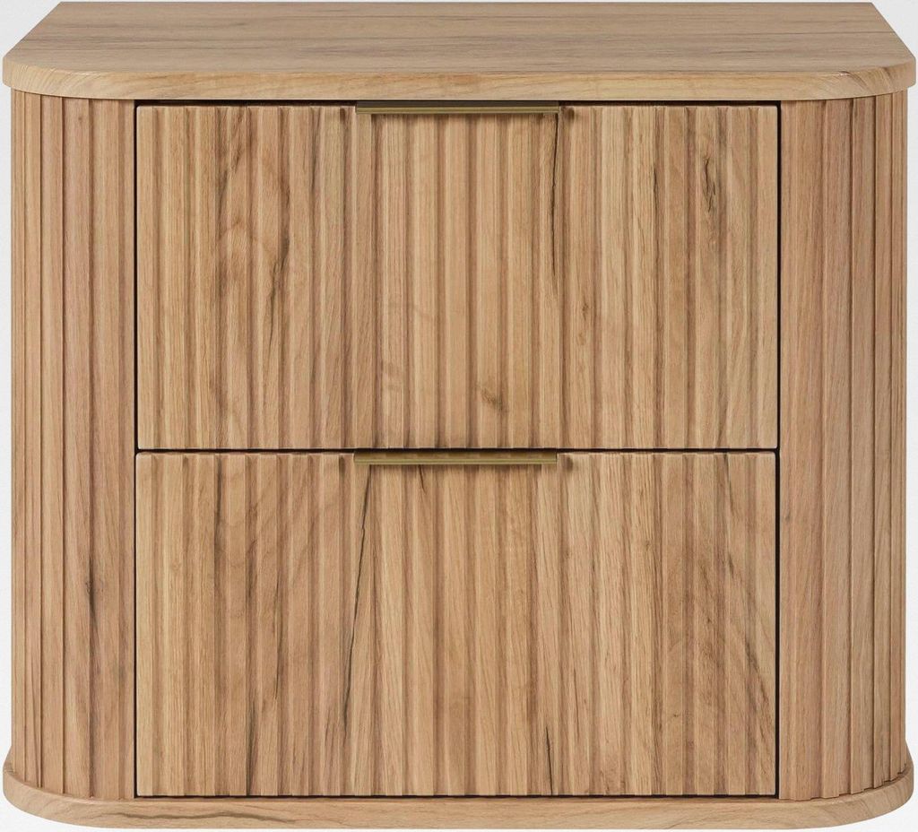 Badezimmerschrank Eiche Craft + Goldener Griff, 41,5 x 60 x 51,7 cm