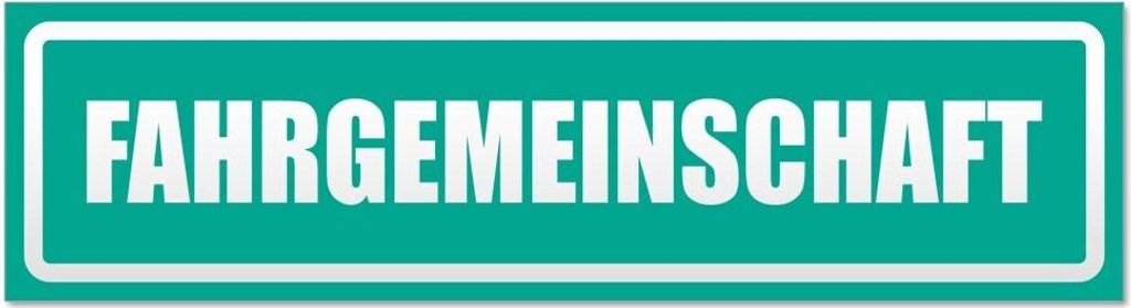 Kiwistar - Autoaufkleber - Türkis - 45 x 12 cm - Fahrgemeinschaft invertiert - Hinweis Aufkleber Sticker für Auto, Kfz, Fahrrad, PKW, LKW