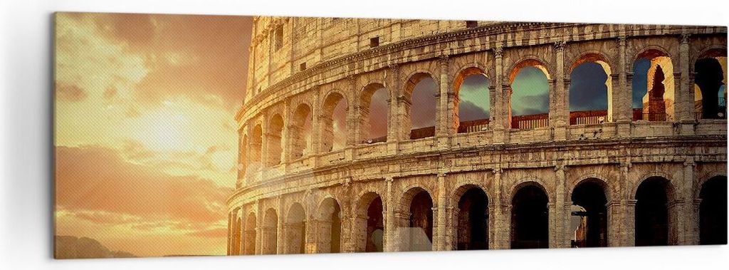 Bild auf Leinwand - Leinwandbild - Coloseum Roma Architektur Italien - 160x50cm - Wand Bild - Wanddeko - Leinwanddruck - Bilder - Kunstdruck - Lein...