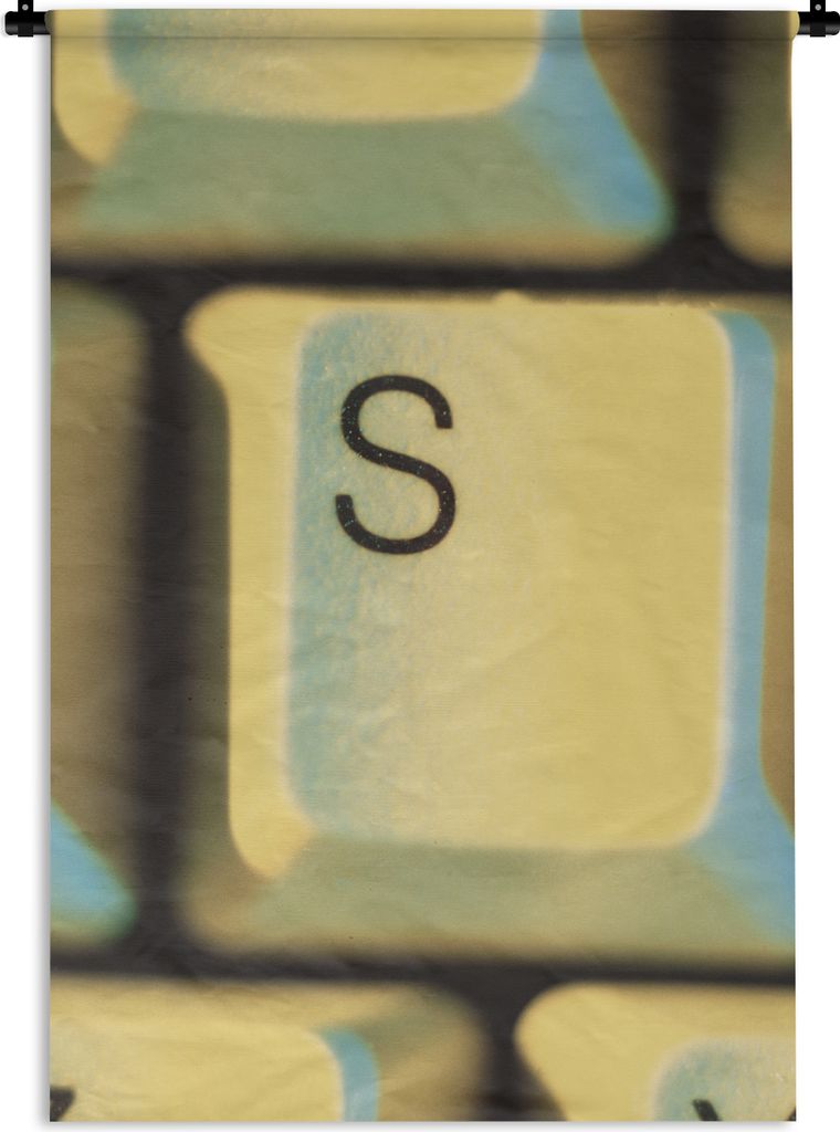 MuchoWow Wandteppich Wandbehang Der Buchstabe S auf einer Tastatur 60x90 cm Tapisserie Dekoration Wandtuch - Foto-Teppich - Abwaschbar