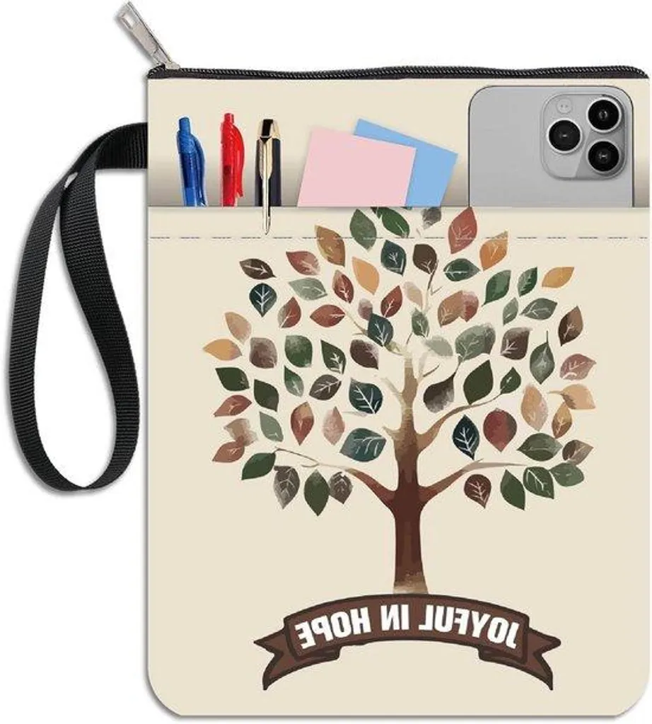 Protège-livre avec rabat ajustable et fermeture éclair - Design Plante