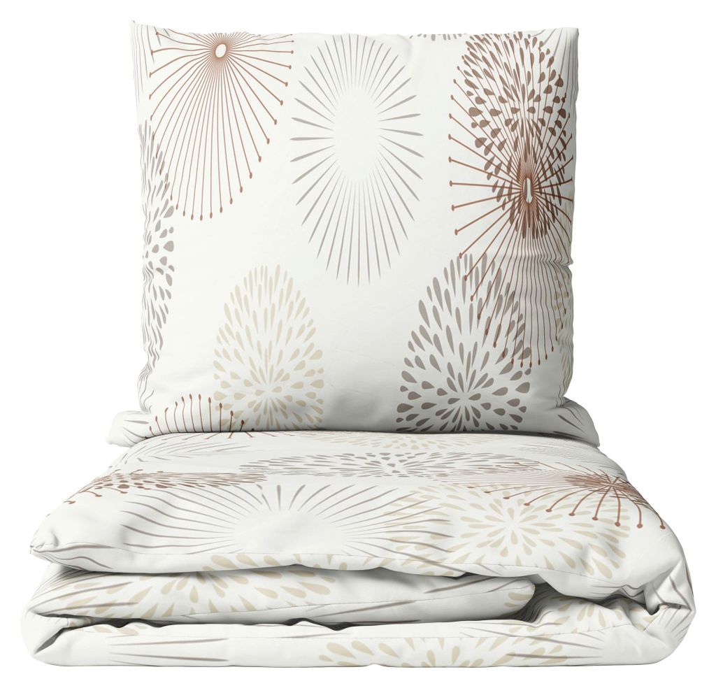 Bettwäsche 135x200 cm Set Winter Thermofleece Beige Grau Produktbild 