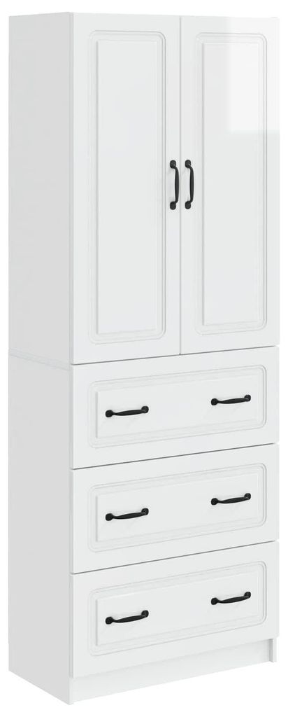 Möbel Schrankset 2 pcs Hochglanz Weiß 66 x 34,5 x 87 cm Holzwerkstoff - Kommoden CC589
