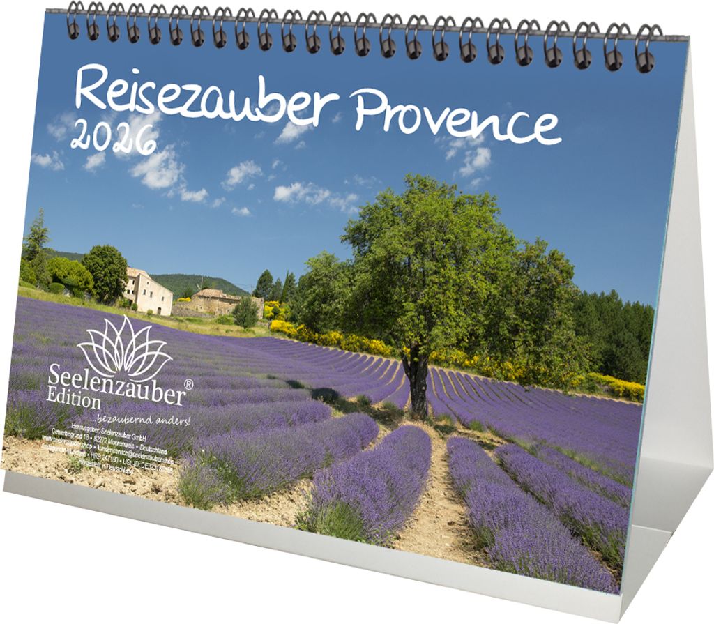 Reisezauber Provence DIN A5 Tischkalender für 2026 Urlaub Mediterran Frankreich - Seelenzauber