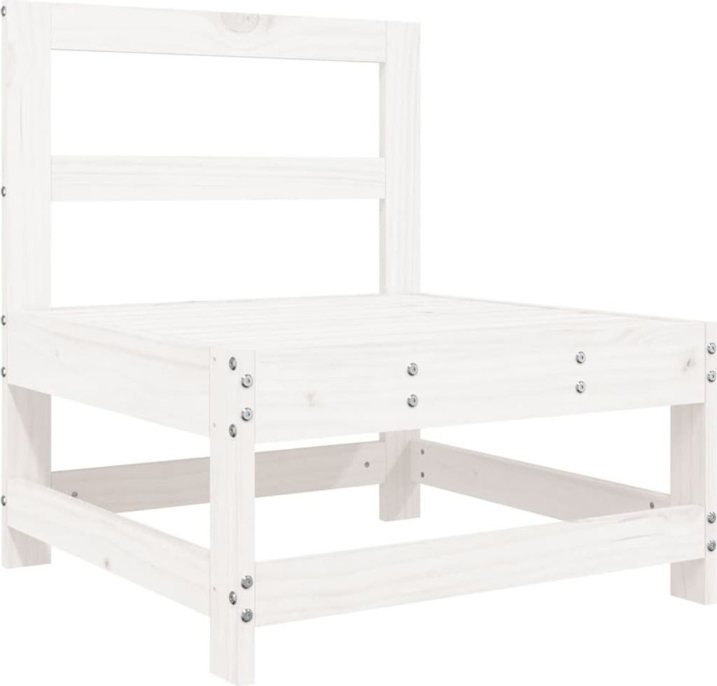 Garten-Mittelsofa Weiß Massivholz Kiefer