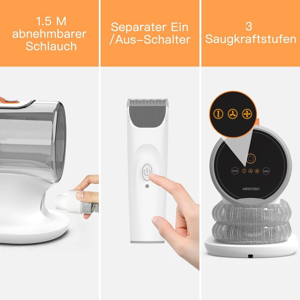 AIRROBO PG100 Hundeschermaschine mit Staubsauger, Profi Produktbild 7