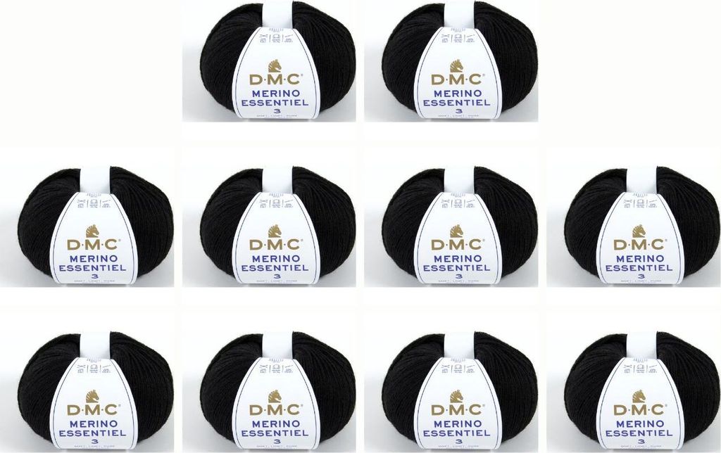 10x DMC Merino Essentiel-3 – DK-Garn aus 50 % Wolle & 50 %.Polyacryl, 8148, (Farbe 973)