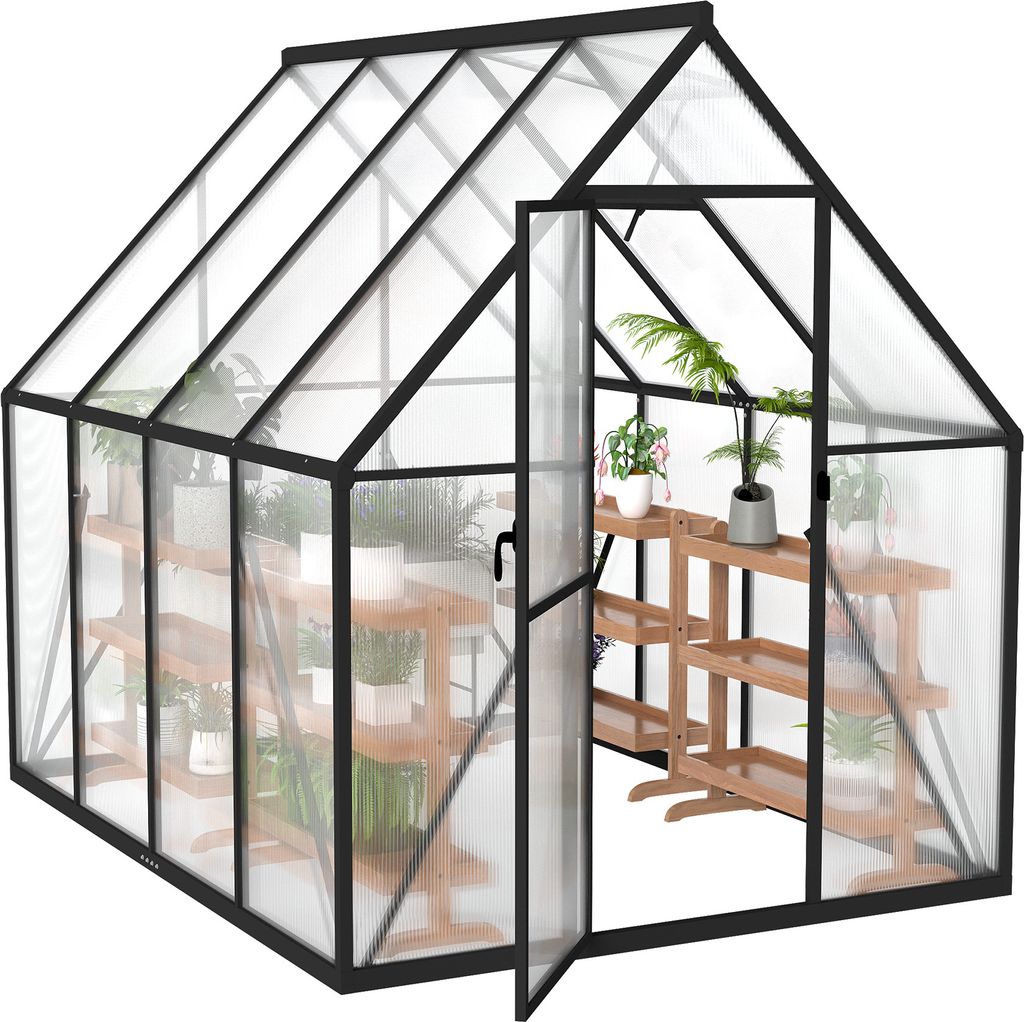 UISEBRT Premium Gewächshaus Aluminium 230x180x195cm, 4.14m² Produktbild 