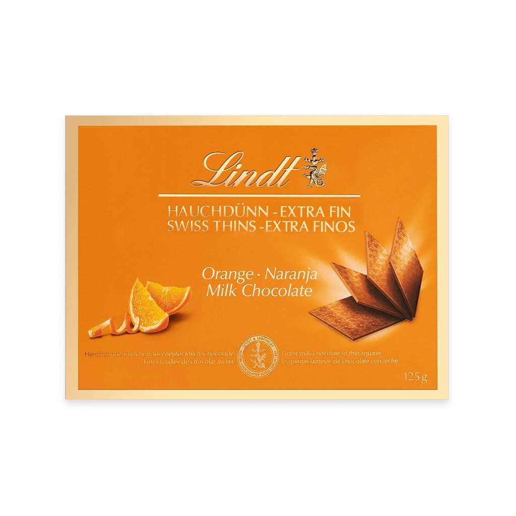 Lindt Thins Orange Cioccolato al latte all'arancia 125 g Immagine del prodotto 
