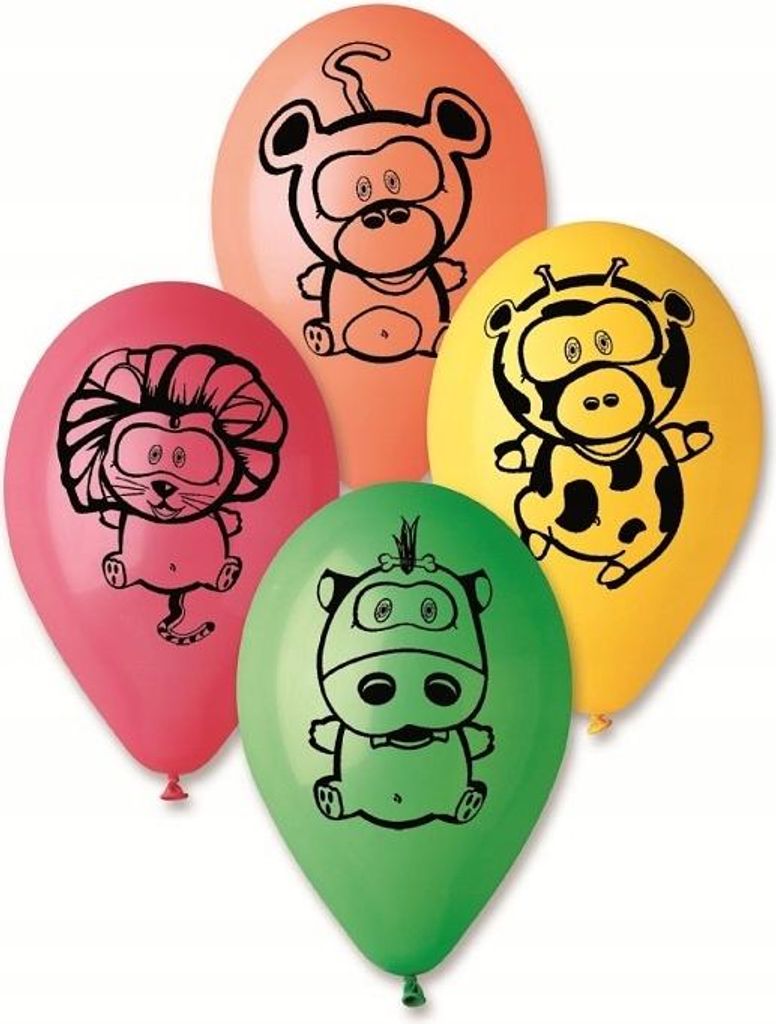 12" Premium Ballons "Dschungeltiere" 5 Stk.