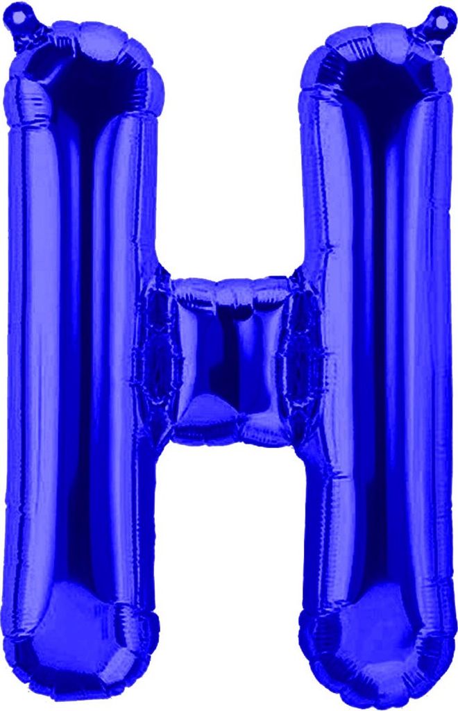 Folienballon Buchstabe H, blau, ca. 40 cm, für Luftbefüllung
