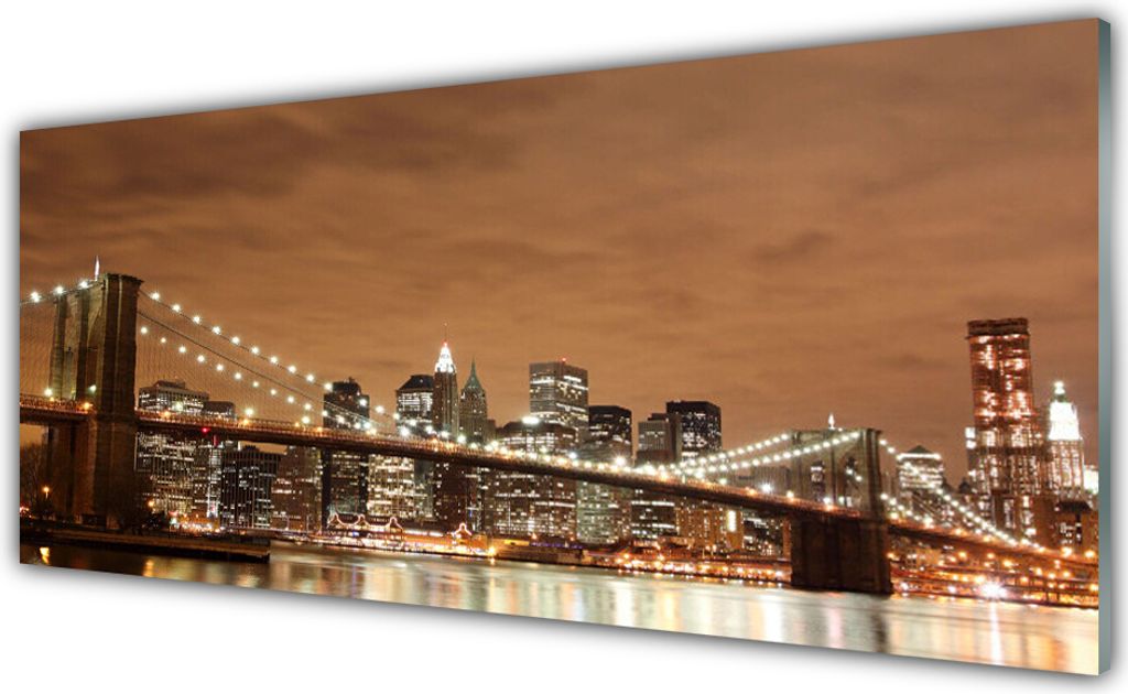 Glasbilder 125x50 Wandbild Druck auf Glas Brücke Stadt Architektur