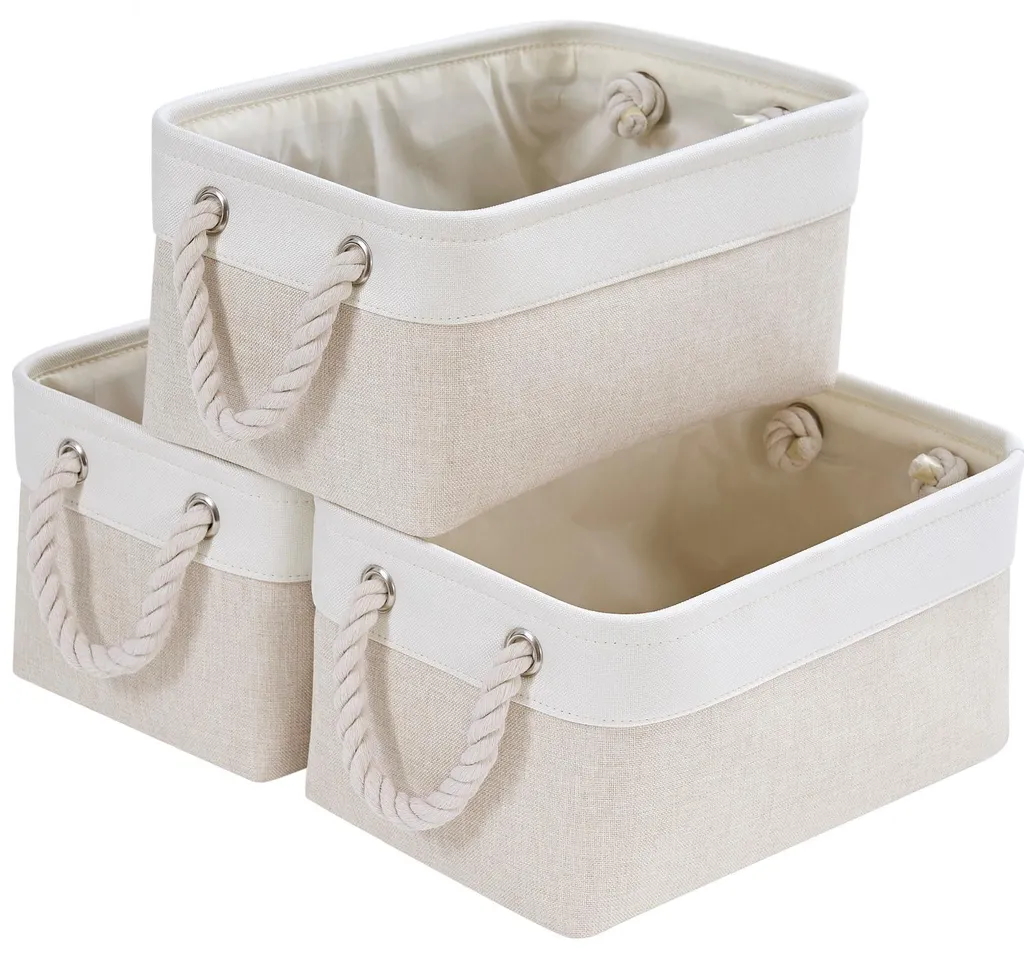 Panier de rangement cubique en textile, bac organisateur d'étagère