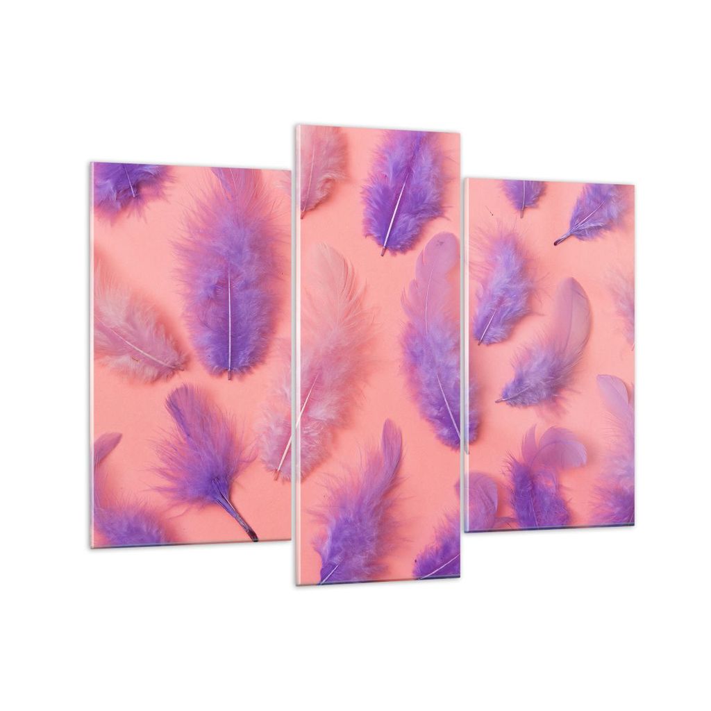 Bilder auf glas - Vogel Feder Farbe Komposition - 130x100cm - Glasbilder - Wandbilder - Kunstdruck - zum Aufhängen bereit - Wanddekoration aus Gla...