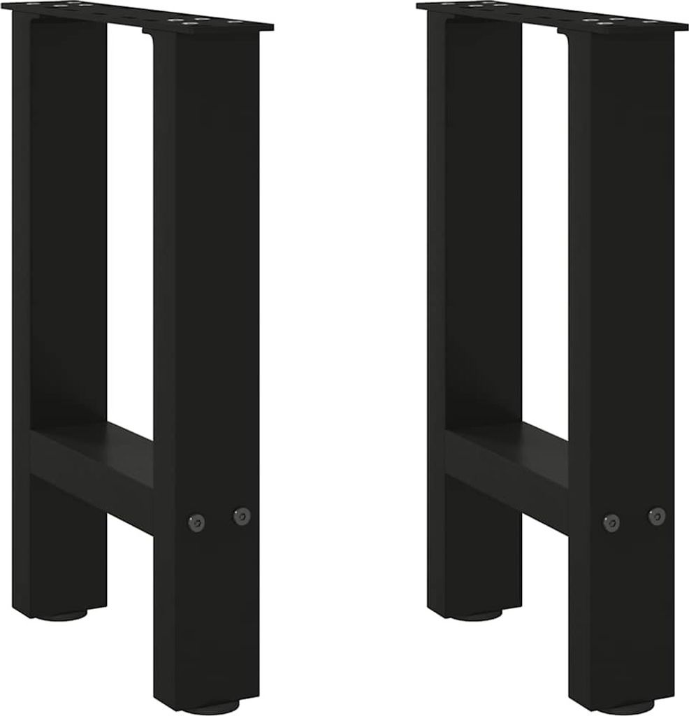 Couchtischbeine Schwarz 2 Stk. 28x(42-43) cm Stahl