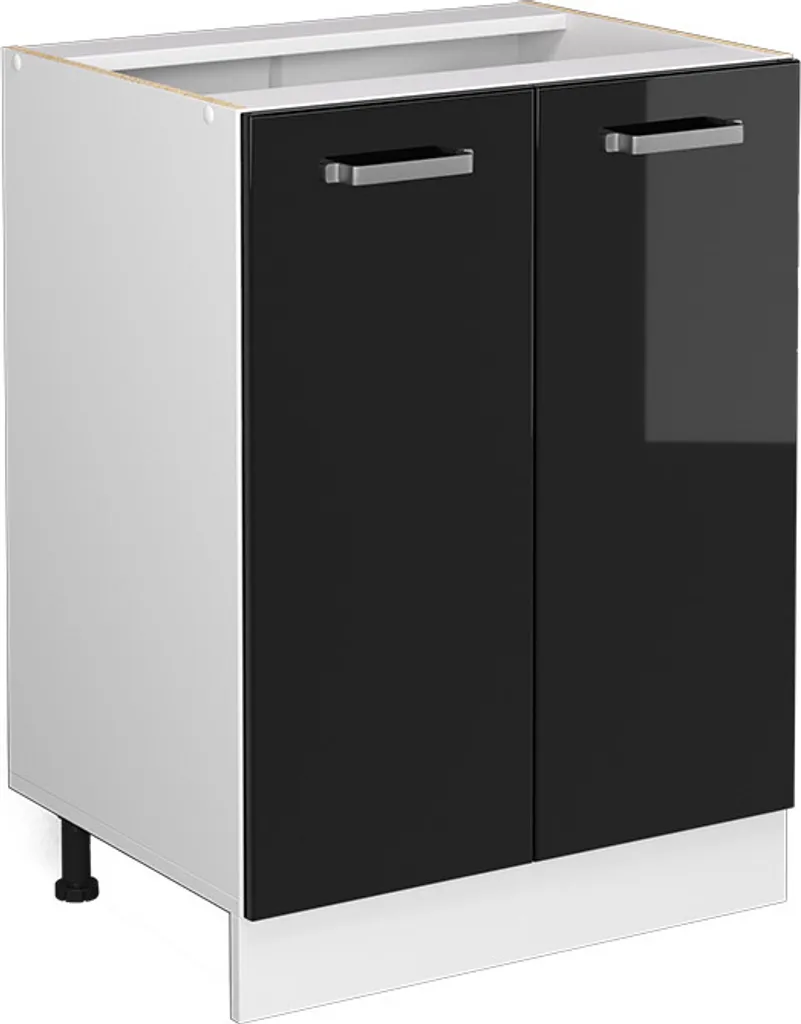 Vicco Mobiletto Cucina 60 cm R-Line Nero Lucido - Base Componibile