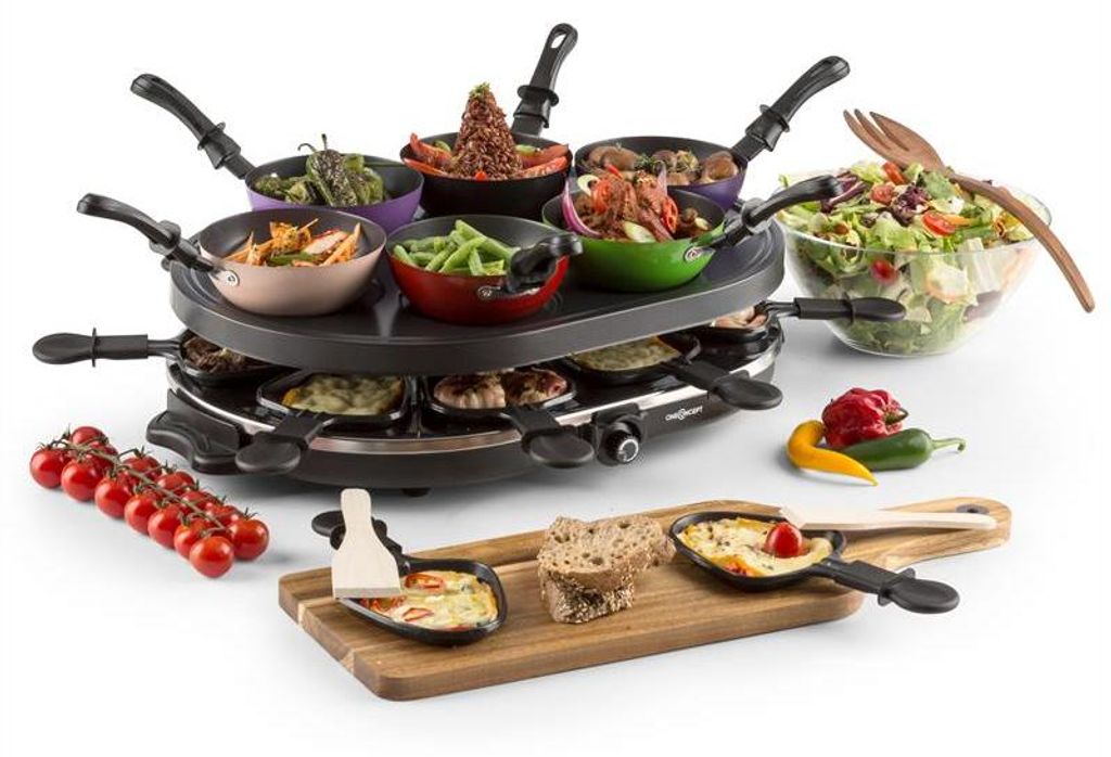 OneConcept woklette, raclette gril, 1200 W, 8 pánviček, Obrázek produktu 
