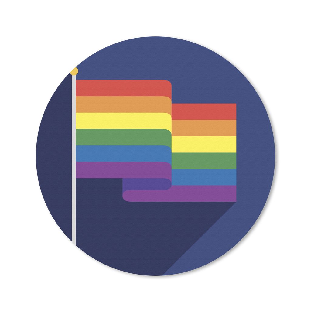 MuchoWow Mauspad Mousepad Illustration einer Flagge in den Farben des Regenbogens 40x40 cm - Mousepads - Maus Mat - Pad - Mausunterlage - Schreib...
