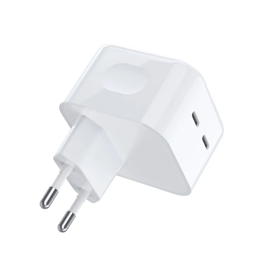 Chargeur Rapide 35W Dual USB-C PD Compact Blanc pour Smartphone