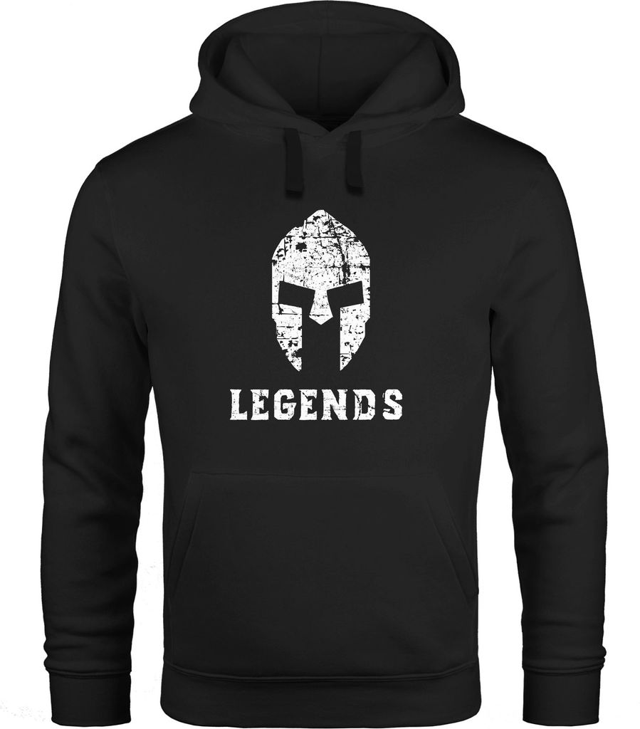 Hoodie Herren Legends Sparta Spartaner Helm Neverless Neverless schwarz 4XL