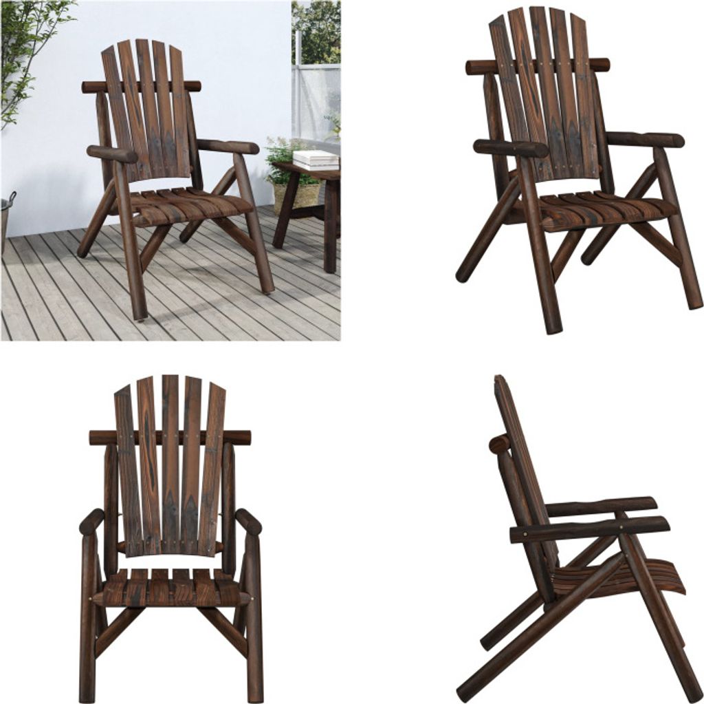 vidaXL Gartenstuhl 68x86x103 cm Massivholz Fichte - Gartenstuhl - Gartenstühle - Lounge Stuhl - Terrassenstuhl
