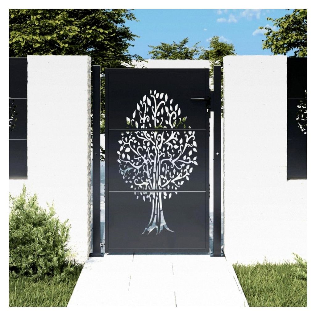 Gartentor Metall 105x155 cm Zauntor Hoftor Gartentür Einfahrtstor Gartenpforte Einzeltor