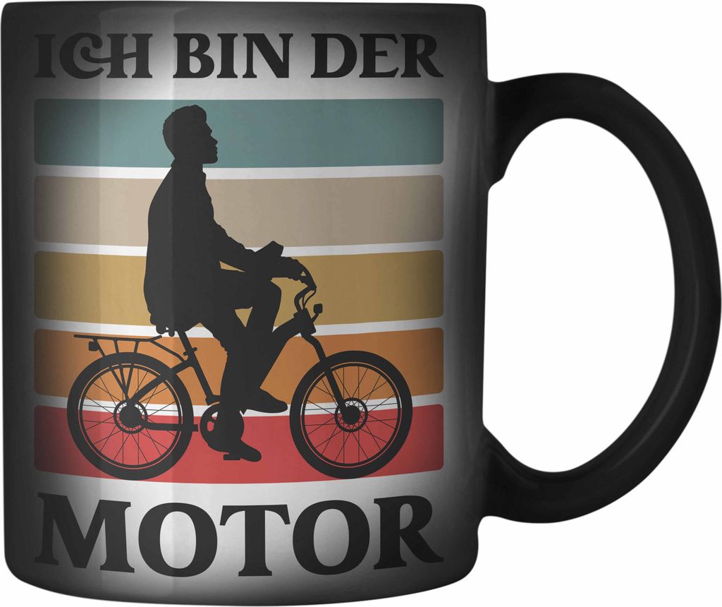 Trendation - Fahrradfahrer Geschenk Farbwechsel Zauber-Tasse mit Spruch Rennrad Mountainbike Geschenkidee Radfahrer Lustig (Schwarz)