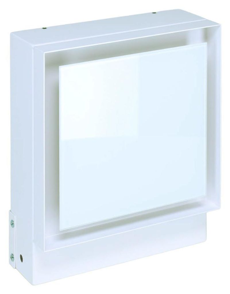 Warmluftgitter Open Air 007-UnderCover Licht 250 x 250 mm, Rahmen weiß, Front Glasplatte weiß