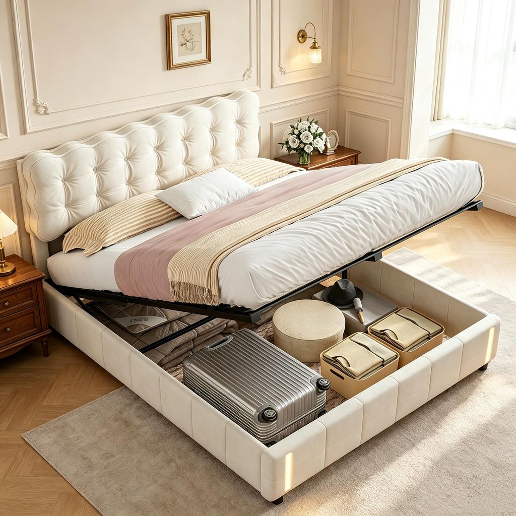 INONEFT Boxspringbett 140x200cm mit Stauraum und Produktbild 