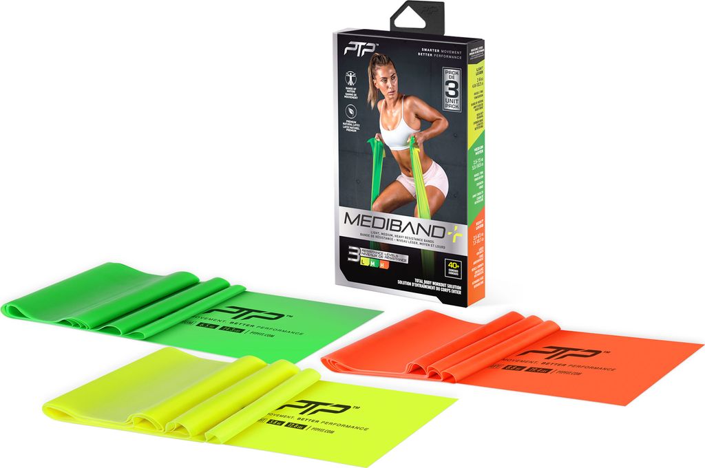Flat Resistance Band Set MEDIBAND TRIPLE PACK Multicolour ONE SIZE PTP