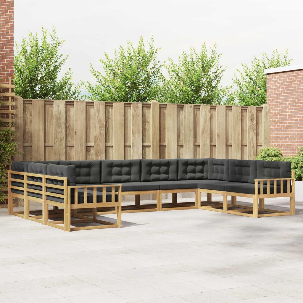 Möbel Outdoor-Sofagarnitur mit Kissen 9 pcs Weiß und AnthrazitGartensofas - Gartensofas c2897