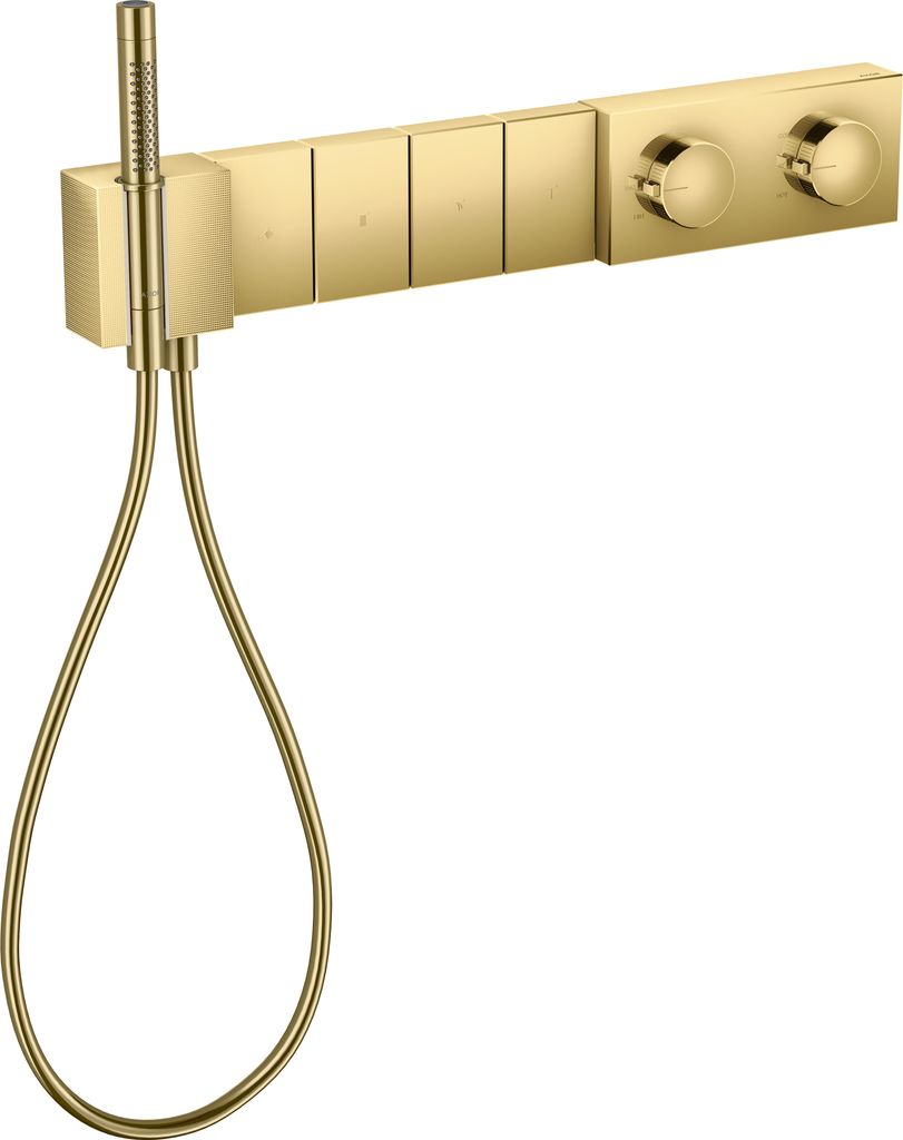 hansgrohe AXOR Edge Thermostatmodul Select 610/100 Unterputzmodell für 4 Verbraucher, Diamantschliff, 46721990
