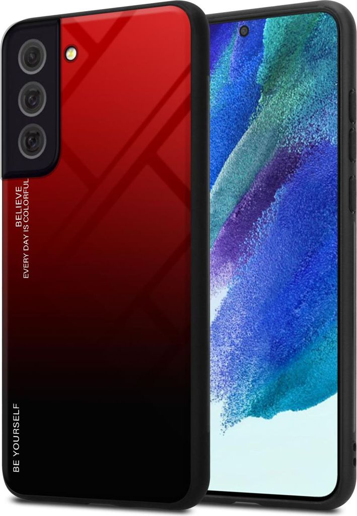 Cadorabo Hülle für Samsung Galaxy S22 PLUS Schutz Hülle in Schwarz Handyhülle TPU Etui Cover Case Tempered Glas