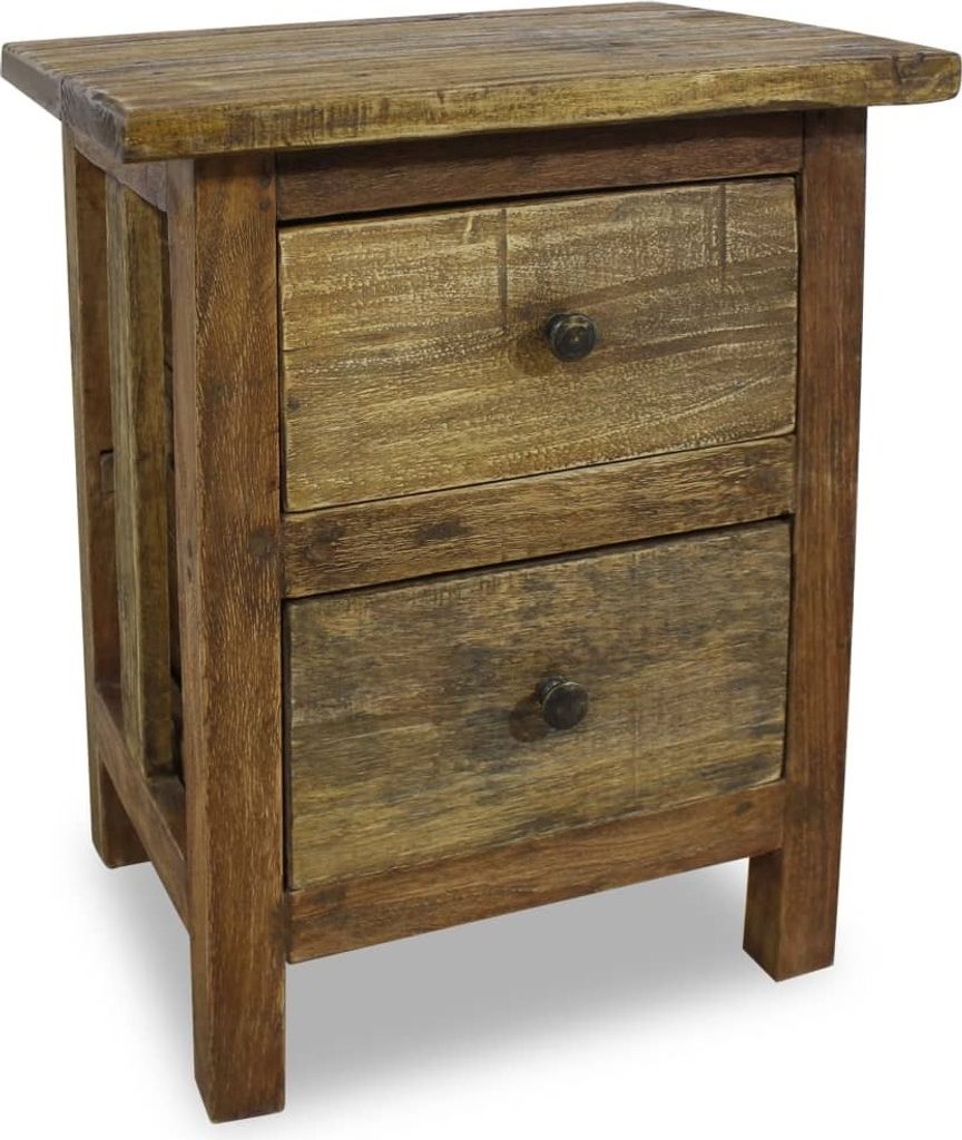 Eleganten-Stil Nachttisch Altholz Massiv 40 x 30 x 51 cm DE63072