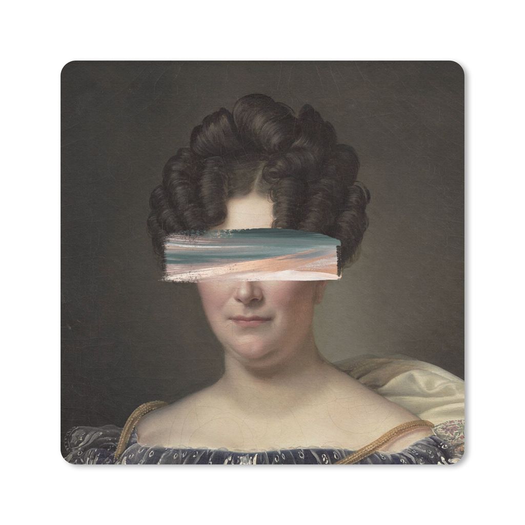 MuchoWow Mauspad Mousepad Kunst - Frau - Farbe 30x30 cm - Mousepads - Maus Mat - Pad - Mausunterlage - Gaming