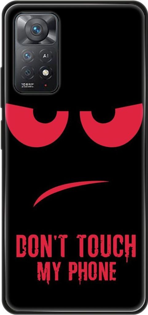 König Design Hülle kompatibel mit Xiaomi Redmi Note 11E Pro Kunststoff Soft Handyhülle - Handy Case Dont Touch My Phone Rot