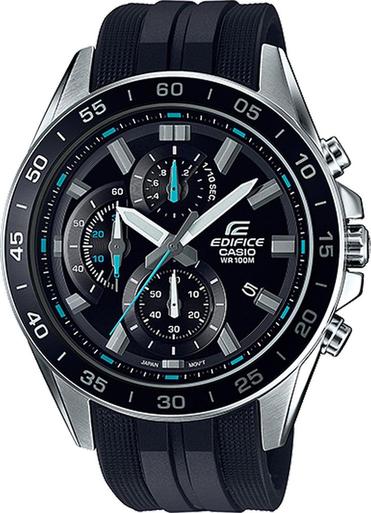Uhr Casio EFV-550P-1AVUEF Edelstahlband Farbe: Schwarz Zifferblatt Schwarz Chronograph Herren
