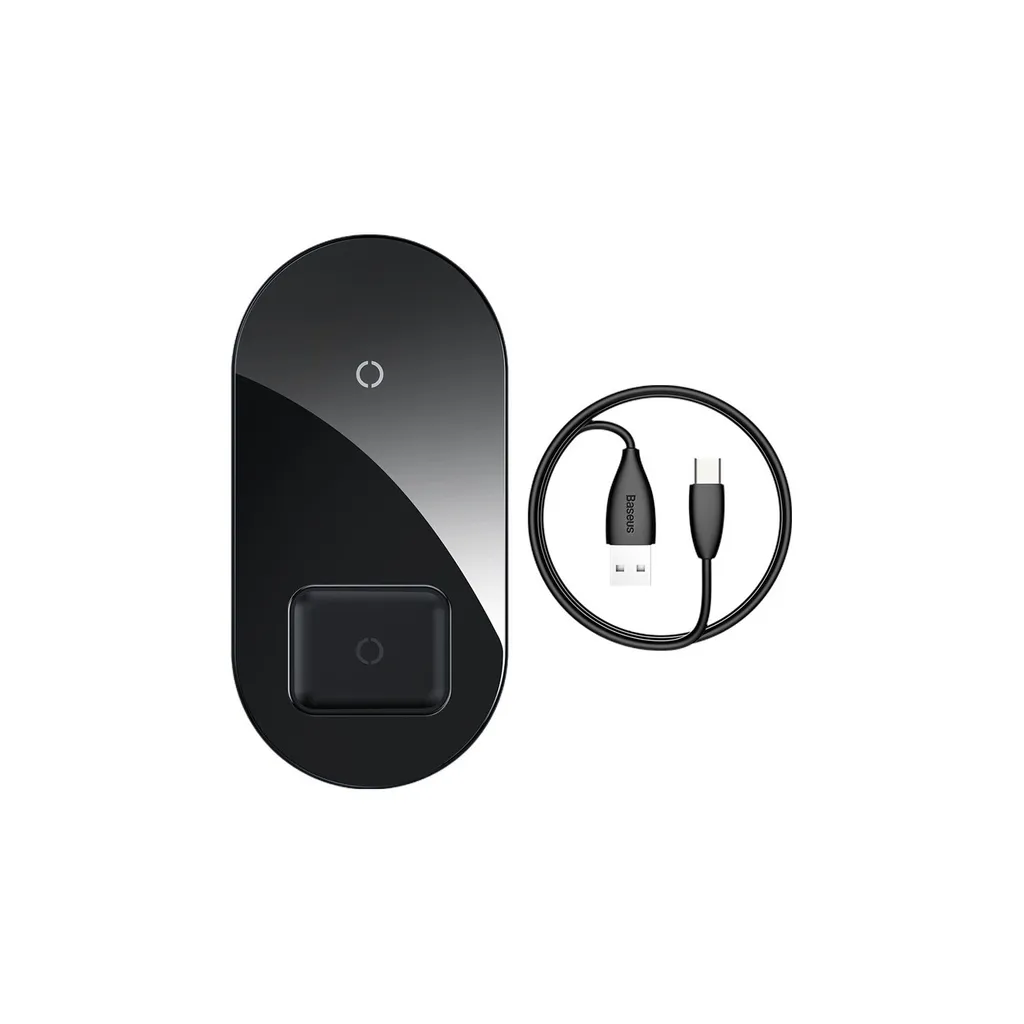 Chargeur Inductif 2-en-1 Baseus : Idéal pour Bureau et Table de Chevet
