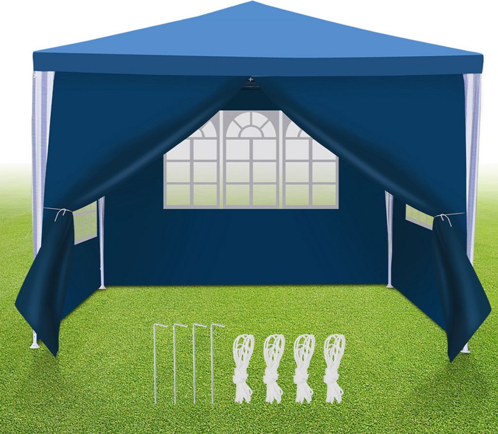 Yakimz Pavillon Gartenzelt – Robustes, hochwertiges Partyzelt mit Pergola Blau 3x3m