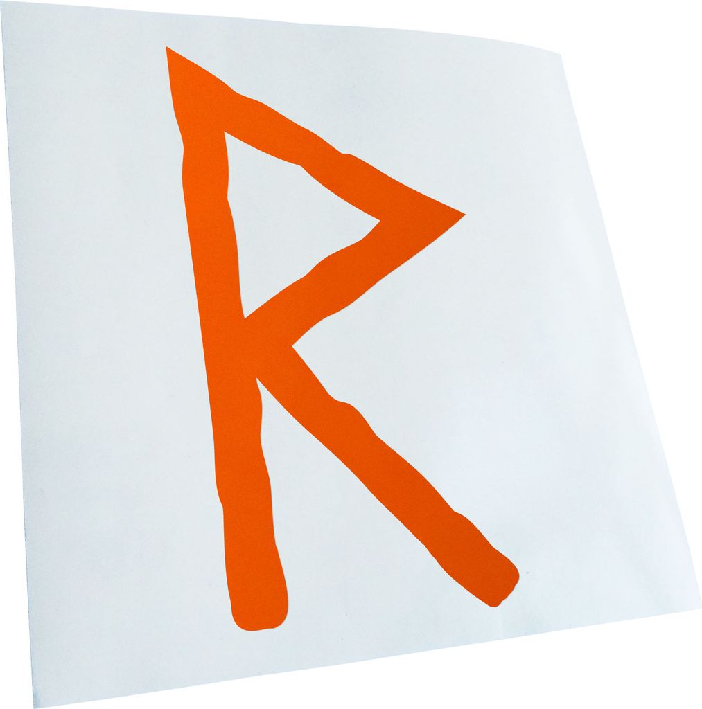 Kiwistar - Autoaufkleber - Futhark RAIDHO Rune - Neon Matt - Aufkleber für Auto Kfz Fahrrad, LKW, Truck Mofa