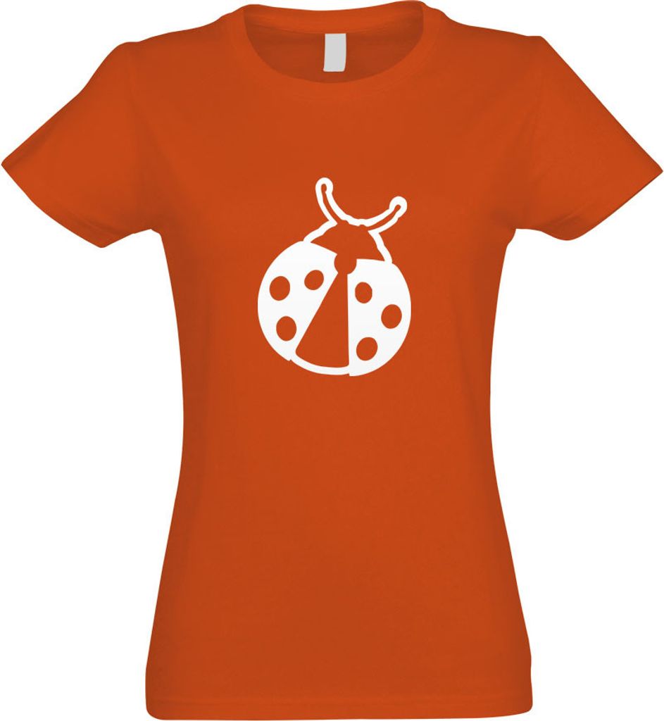 Kiwistar - T-Shirt tailliert - Damen - orange - Marienkäfer - mit Motiv Bedruckt - Funshirt Design - Sport - Freizeit - Damen - L