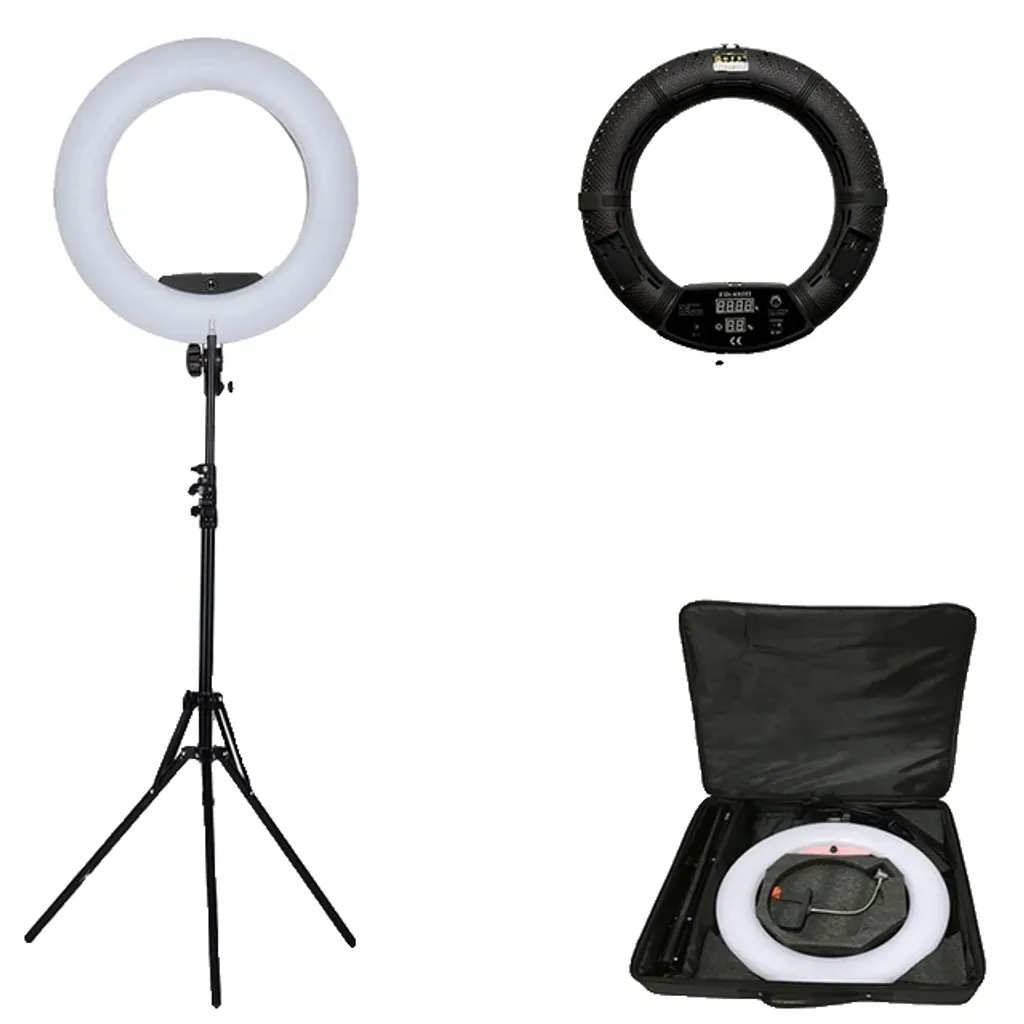 Anneau de lumière LED réglable avec trépied de table pour vidéo