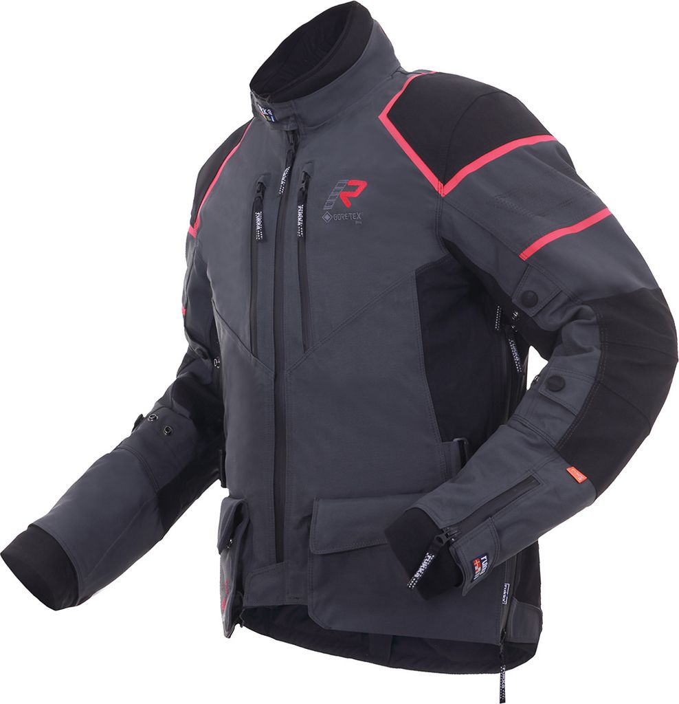 Rukka Exegal Gore-Tex Motorrad Textiljacke, grau/rot, 46