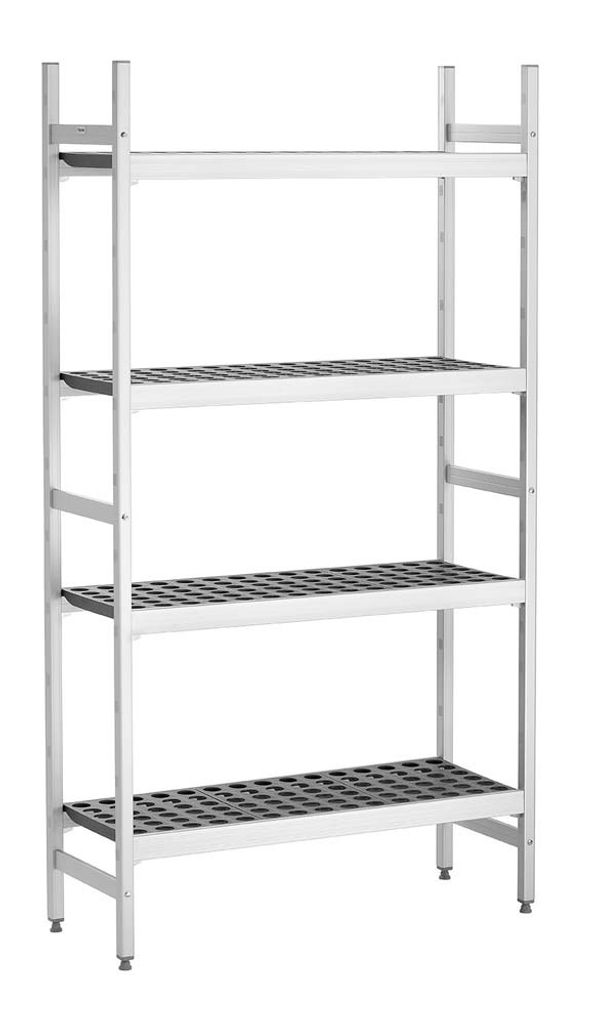 Bartscher Gastro-Regalsystem Kit 1 | HxBxT 180x96x36cm | Fachlast 165 kg| Aluminium | B960
