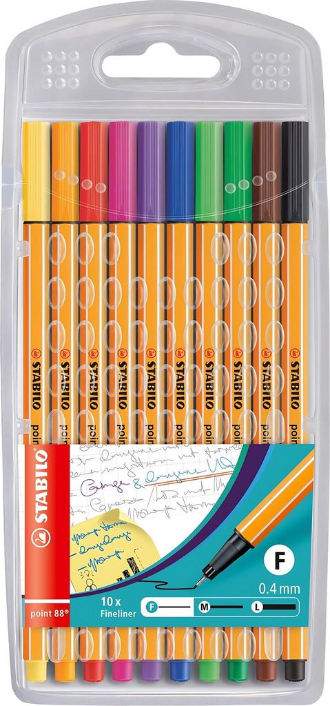 Fineliner - STABILO point 88 - 10er Pack - Standardfarben Produktbild 